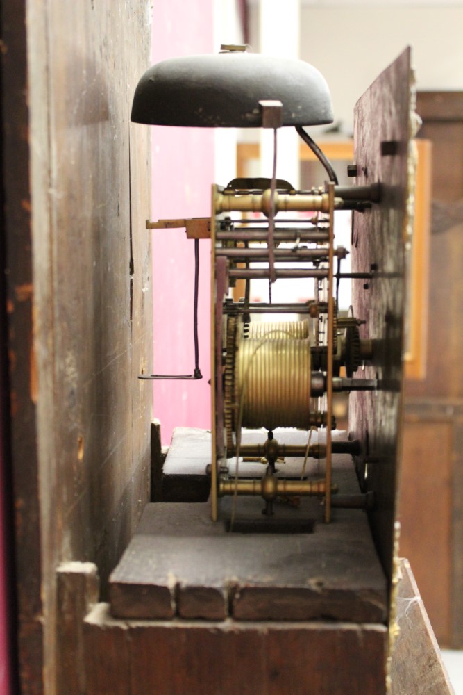 Early 18th century eight day longcase clock with square brass dial, - Image 9 of 11