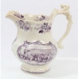 Early 19th century Reform Act political jug with puce printed cartoons 'We are for our King and the