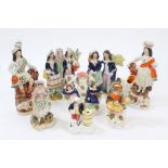 Collection of eight Victorian Staffordshire figures with sheep