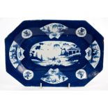 18th century Bow porcelain octagonal meat plate, circa 1760,