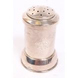 Unusual Victorian pepper mill of cylindrical form, with engraved monogram - Xmas 1897,