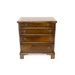 18th century-style figured walnut and feather-banded bachelors chest,