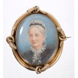 19th century portrait miniature on ivory of a lady,