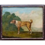 Wilson of Maryport, late 18th century oil on board - Caesar the favourite dog of Thomas Fenhouse,