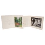 HM Queen Elizabeth The Queen Mother - two signed Christmas cards 1960 and 1961 - both with gilt