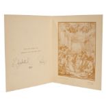 HM Queen Elizabeth II and HRH The Duke of Edinburgh - signed 1963 Christmas card with twin gilt
