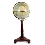 Good decorative globe on rosewood stand,