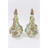 Pair Victorian Coalbrookdale-type vases and covers, circa 1850,