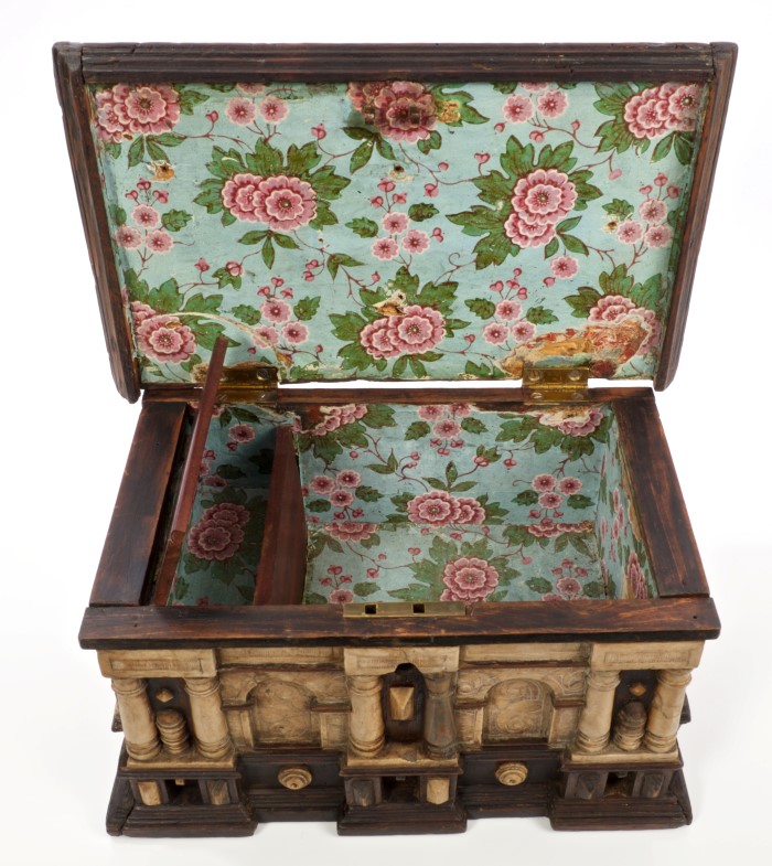 Early 17th century Malines ebonised wood and carved alabaster table cabinet, - Image 5 of 7