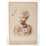 A rare Victorian autographed cabinet albumen photographic print of Mustafa - one of Queen