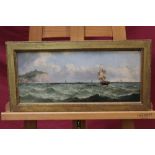 John James Wilson (1818 - 1875), oil on board - shipping off Scarborough in squally seas, signed,