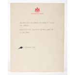 An Important and emotive First World War Royal Notice of the Cessation of Hostilities,