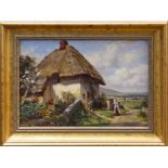 *Frank Moss Bennett (1874 - 1953), oil on canvas board - Rodmell, near Lewes, signed, in gilt frame,