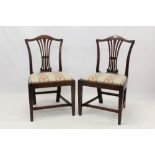Pair of George III mahogany dining chairs,