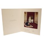 HM Queen Elizabeth II and HRH The Duke of Edinburgh - signed 1953 Christmas card with gilt embossed