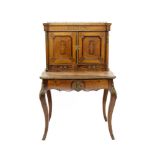 Fine quality Victorian rosewood amboyna and boxwood inlaid and ormolu mounted bonheur du jour,