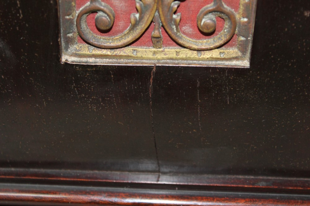 Late Victorian bracket clock with gilt and silvered arched dial with chime-silent and slow / fast - Image 8 of 8