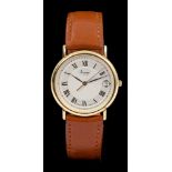 Gentlemen's Asprey 18ct gold wristwatch with quartz movement, the circular dial with Roman numerals,