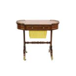 Regency rosewood and brass mounted ladies' writing / work table,