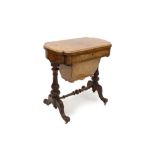 Victorian figured walnut games table,