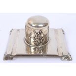Late 19th / early 20th century Chinese silver inkwell,