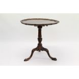 George III mahogany piecrust occasional table,