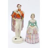 Victorian Staffordshire Royal figure of Prince Albert standing in uniform,