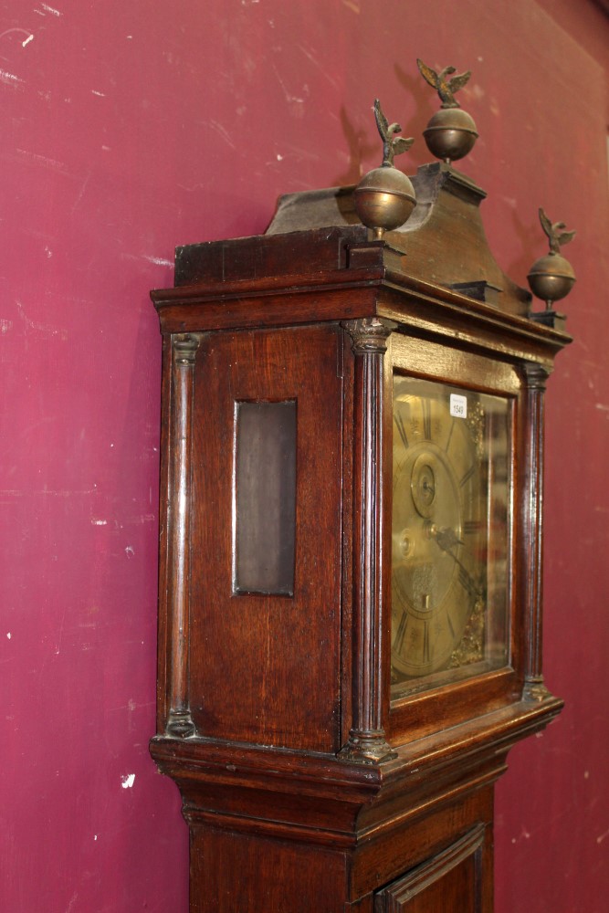 Early 18th century eight day longcase clock with square brass dial, - Image 4 of 11