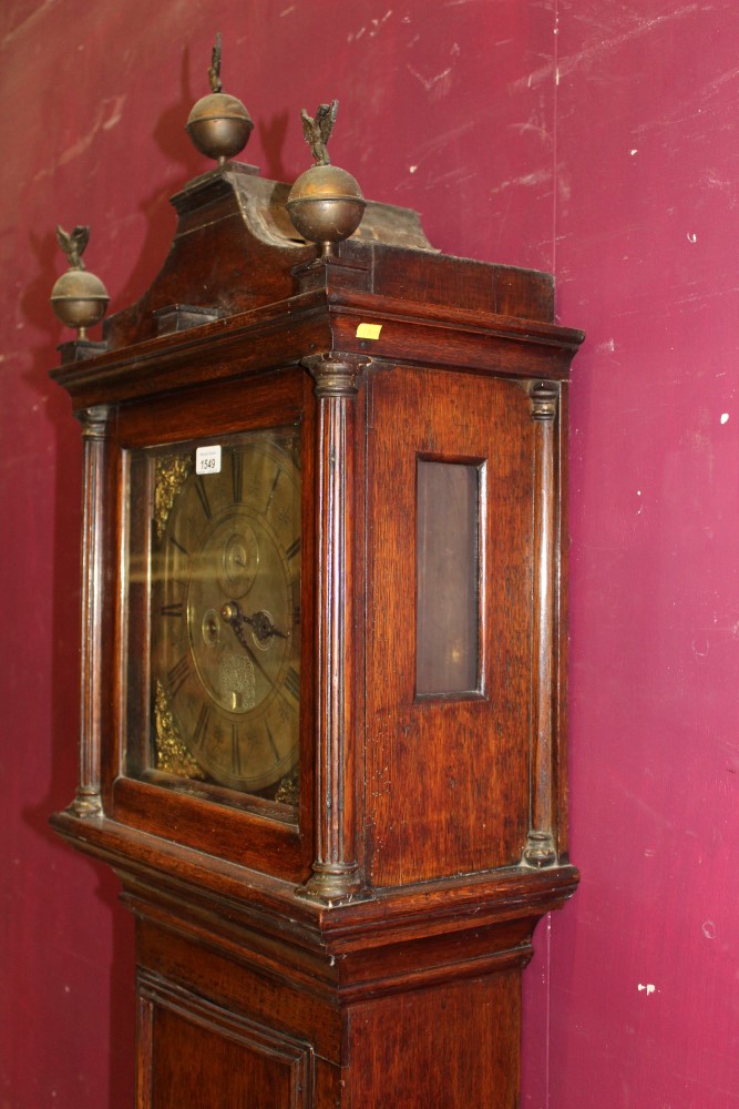 Early 18th century eight day longcase clock with square brass dial, - Image 6 of 11