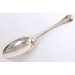 George I silver Hanoverian rattail spoon with oval bowl and engraved initials (circa 1720 / 1730),