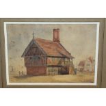 Alice Ferrand, Victorian watercolour - The Moot Hall, Aldeburgh, signed and dated 1885,