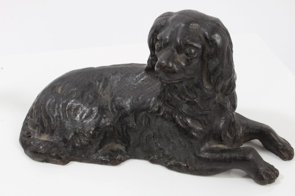 19th century bronze hound on marble plinth, 14. - Image 3 of 5