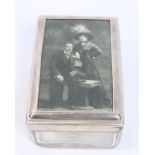 Early George V cut glass dressing table box of rectangular form,