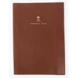 HRH The Princess Margaret - brown leather document folder / blotter,