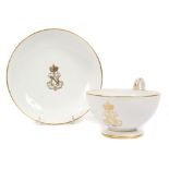 HIH Emperor Napoleon III of France - fine Sèvres porcelain breakfast cup and saucer with gilt