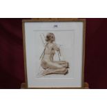 Ed Cooper, contemporary, drawing - 'Life Drawing', signed, in glazed frame,