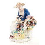 18th century Bow polychrome porcelain figure, circa 1765,