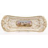 Early 19th century Chamberlains Worcester pen tray, circa 1830, painted by Doe & Rogers,