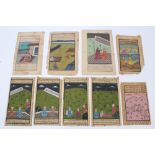 Collection of 19th / early 20th century Indian gouache manuscript leaves,