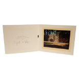 TRH The Princess Elizabeth and The Duke of Edinburgh - signed 1949 Christmas card with gilt