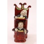 Late 18th century Staffordshire pearlware figure group after Ralph Wood - The Vicar & Moses in the