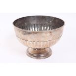 Late Edwardian silver punch bowl of circular form,