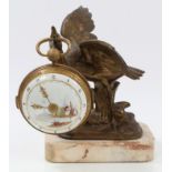 Late 19th / early 20th century gilt metal watch holder in the form of a heron,
