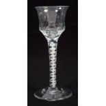 Georgian cordial glass, circa 1750,