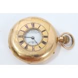 Edwardian gentlemen's 18ct gold half hunter pocket watch, signed - Arnold & Lewis, Manchester,