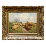 Attributed to Thomas Sidney Cooper (1803 - 1902), oil on canvas - sheep grazing,