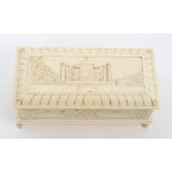 Early 20th century Indian carved ivory casket of rectangular form,