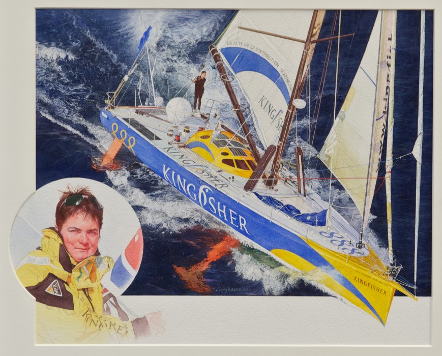 Gary Keane, fine quality watercolour - Ellen MacArthur Homeward Bound, signed and dated '04,