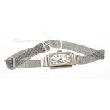 1920s ladies' 18ct white gold and diamond cocktail wristwatch with Swiss seventeen jewel Vertex