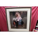 *Robert Oscar Lenkiewicz (1941 - 2002), signed limited edition print - The Painter with Lisa,
